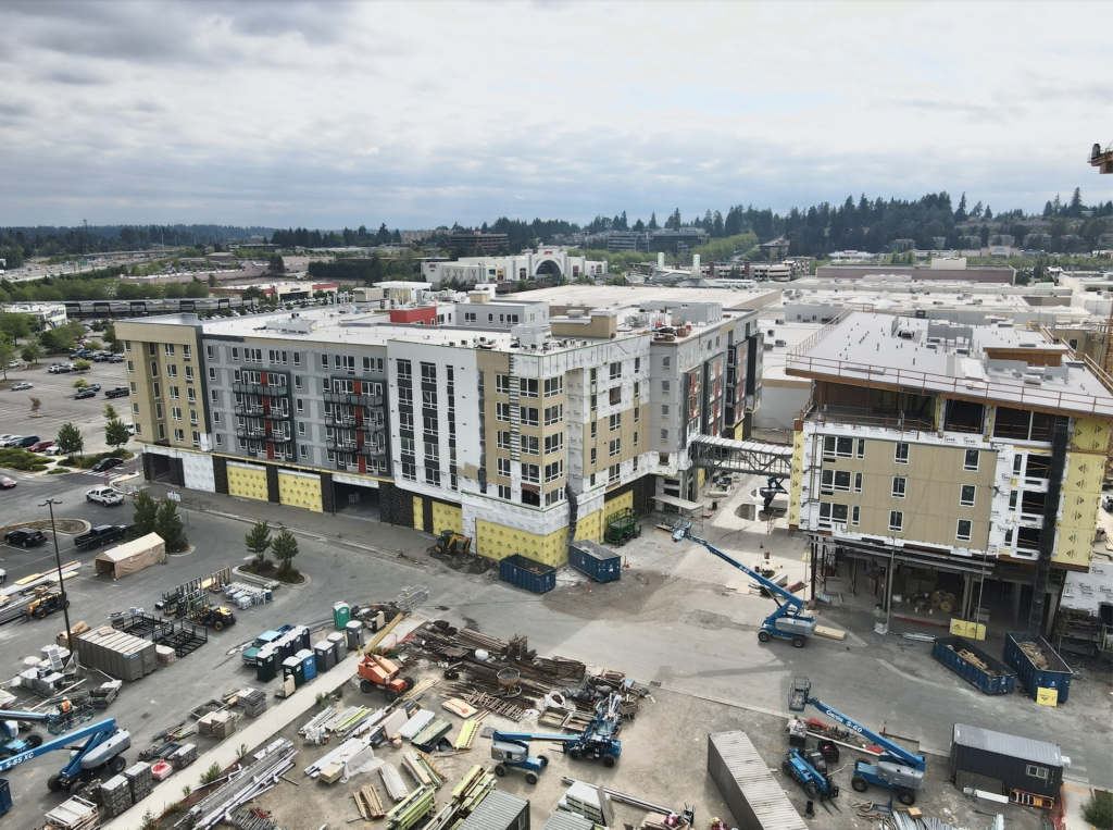 Once the location of Alderwood Mall Sears, Avalon Apartments taking