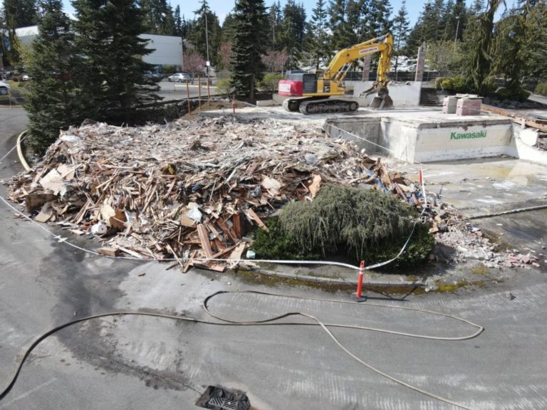Scene in Lynnwood Cycle Barn building demolished Lynnwood Today