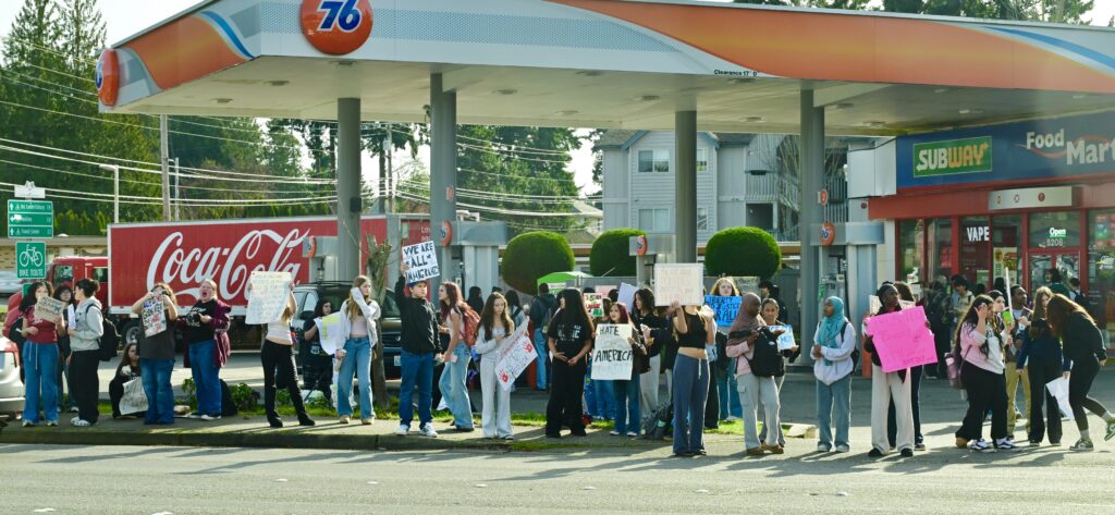 Students from Meadowdale High and Middle School join Friday anti-ICE protest