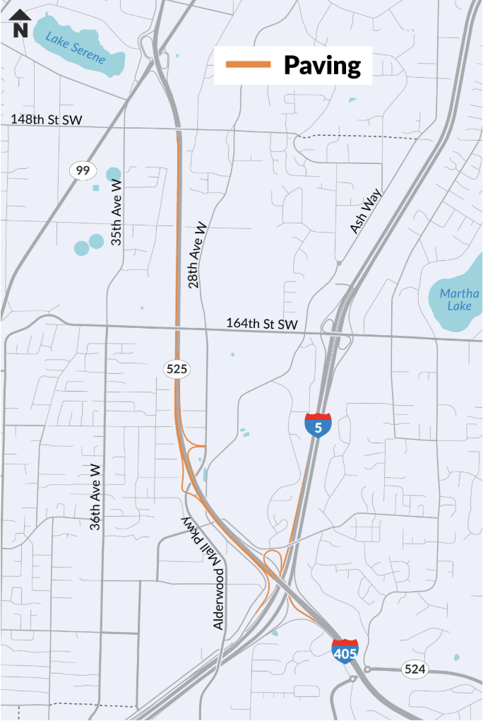 Alderwood Mall Parkway on-ramp to SR 525 closed April 5-9