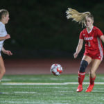 Avery Coleman coming up to defend and take the ball away