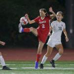 Makaila Nelson trapping the ball out of the air