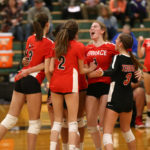 he team celebrating winning the second game