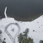 The fishing pier at Lake Ballinger Park.   Mountlake Terrace, 2-14-21.
