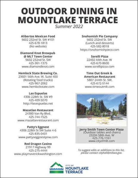 City of Mountlake Terrace shares outdoor dining map | MLTnews.com