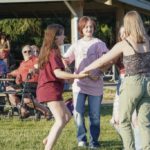 Dancing to music by The Slacks.   “Music in the Park,” Brier City Park, 7-13-22