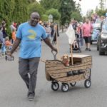 Molly in her own pirate ship.   SeaScare Porch Light Parade, Brier, 8-10-22