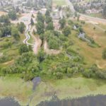Looking  north.  Site Plan 4 foreground, 8-6-23.
