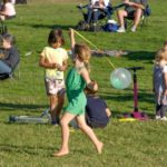 Kids had fun playing with balloons.   Brier Music in the Park, 9-13-23.