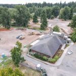 Site Plan 3, looking southwest, Hall Creek Renovation Project, 9-11-23