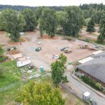Site Plan 3, looking southwest, Hall Creek Renovation Project, 9-11-23