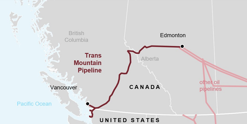 Trans Mountain Pipeline map by US EIA - Trans Mountain Pipeline Map By US EIA 