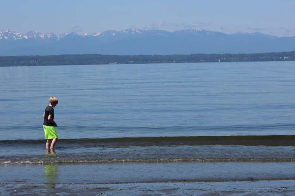 The view from the beach at Meadowdale Beach Park.
