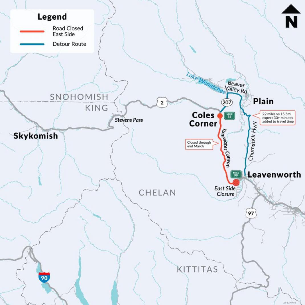 Emergency work on section of US 2 Stevens Pass complete; road open without pilot car