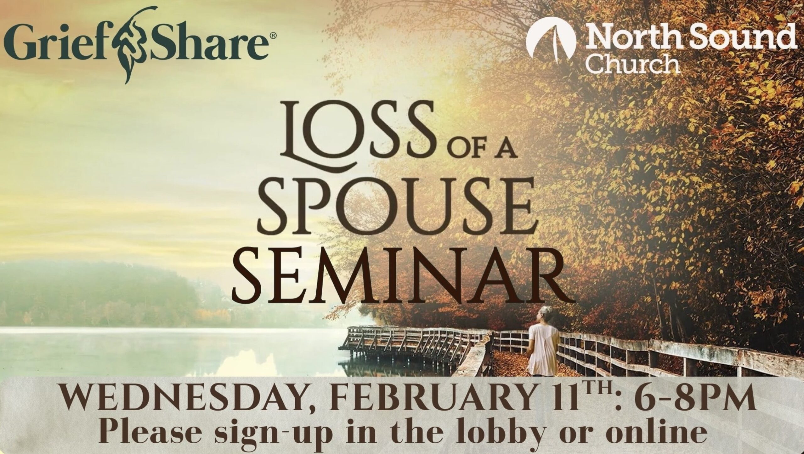 North Sound Church sponsoring Loss of a Spouse seminar, mental health course