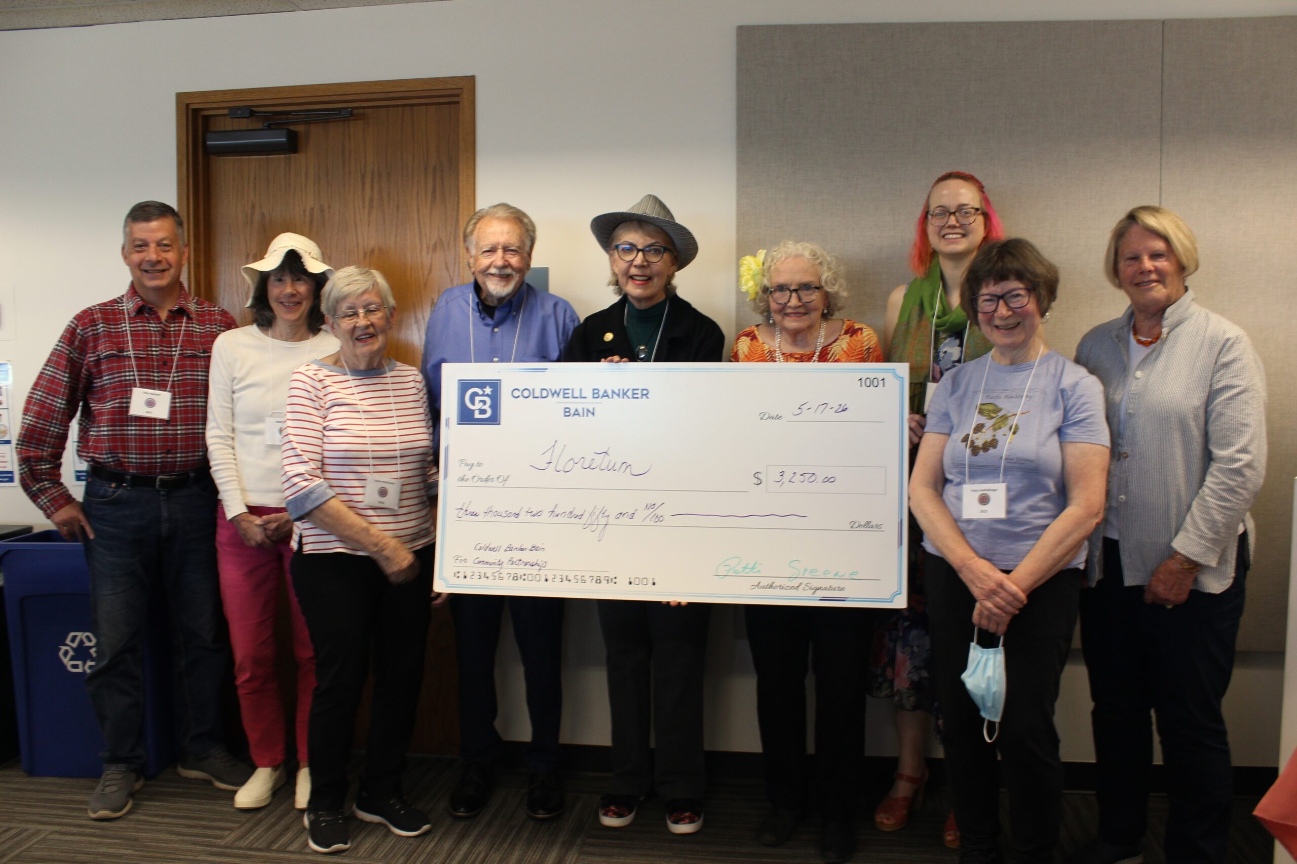Edmonds Floretum Garden Club gets $3,255 check from Coldwell Banker Bain