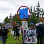 Lynnwood No Kings rally urges voters to turn out, vote early and bring others along