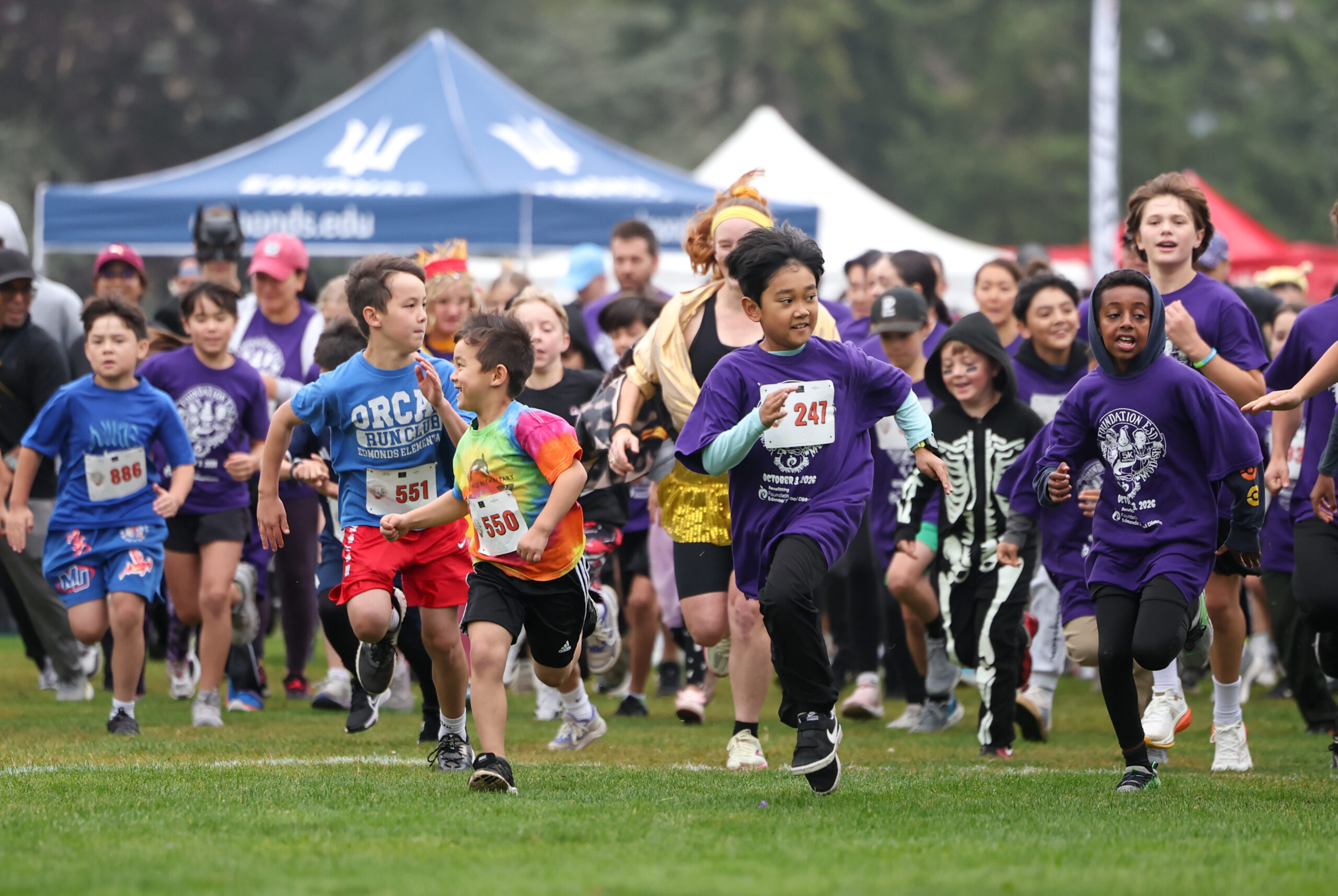 Scene at Ballinger Park: Sprinting across the finish line for Edmonds Schools Foundation