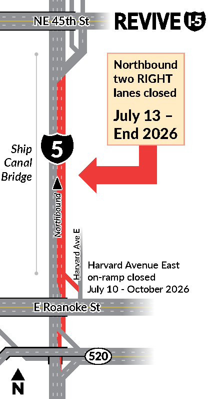 I-5 express lanes closed overnight in Seattle Oct. 9-12